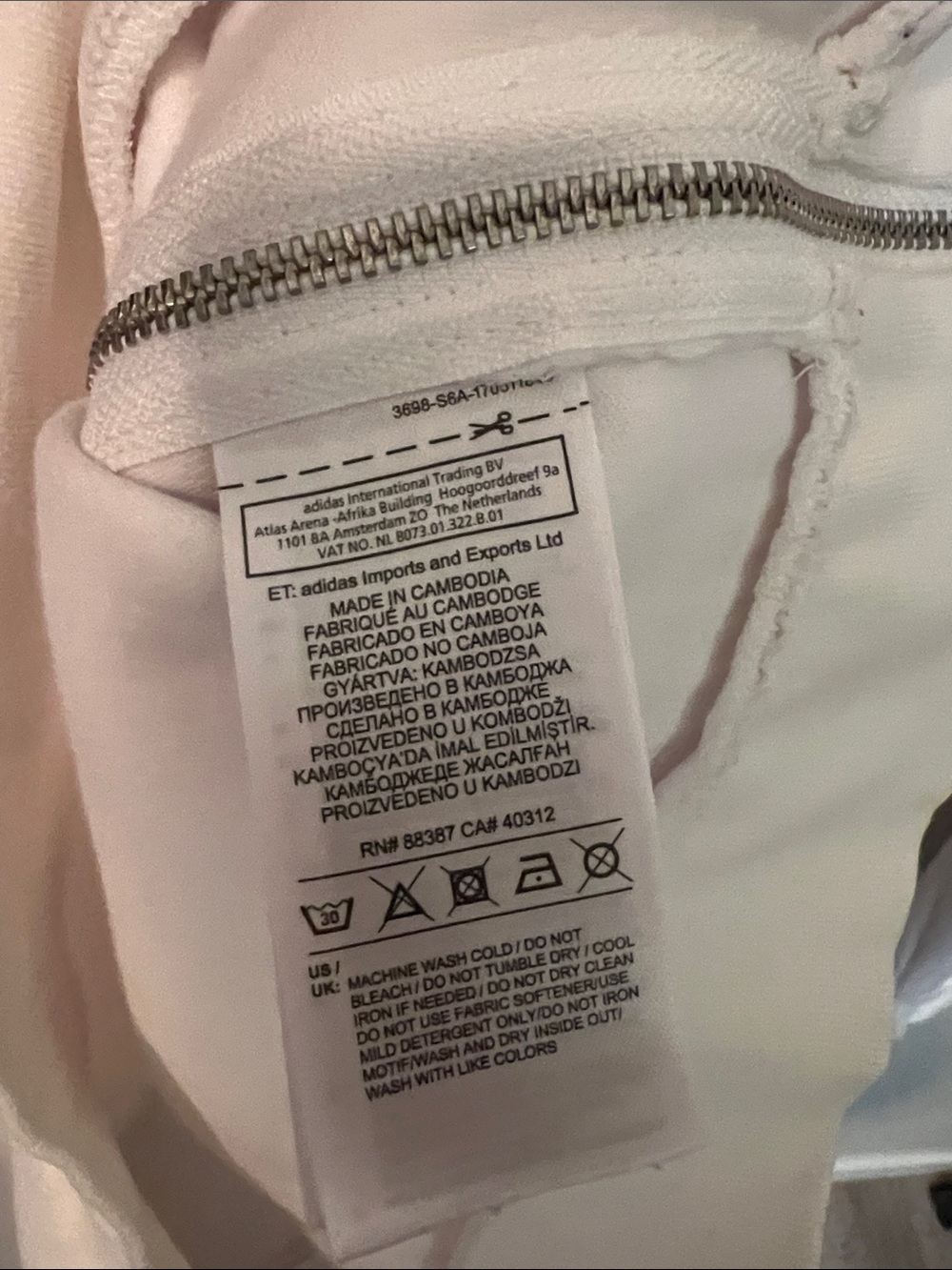 adidas White Sweatshirt with Raised '03' Graphic and side zippers - Picture 6 of 8